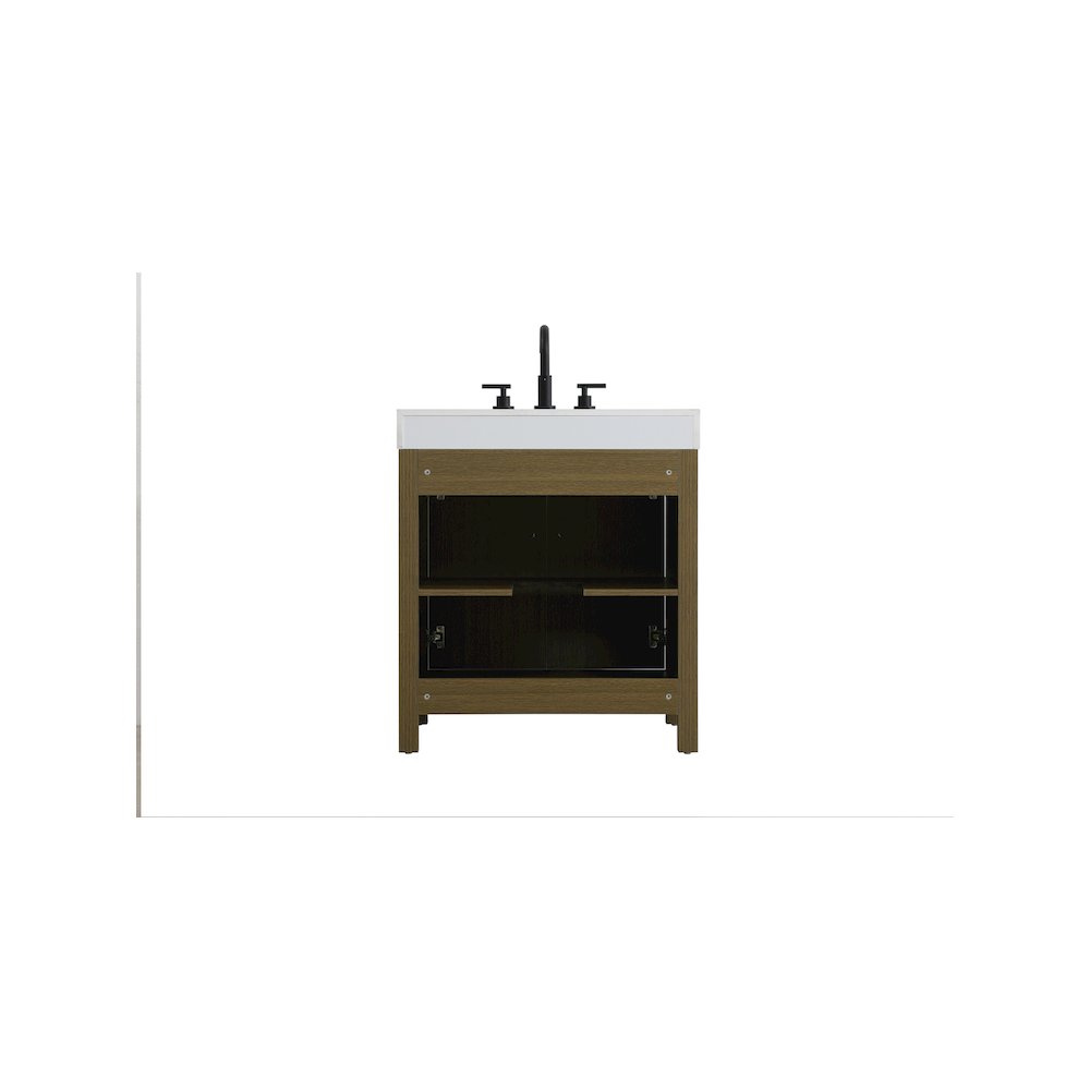 30 inch Single Bathroom Vanity In Chestnut Brown. Picture 12