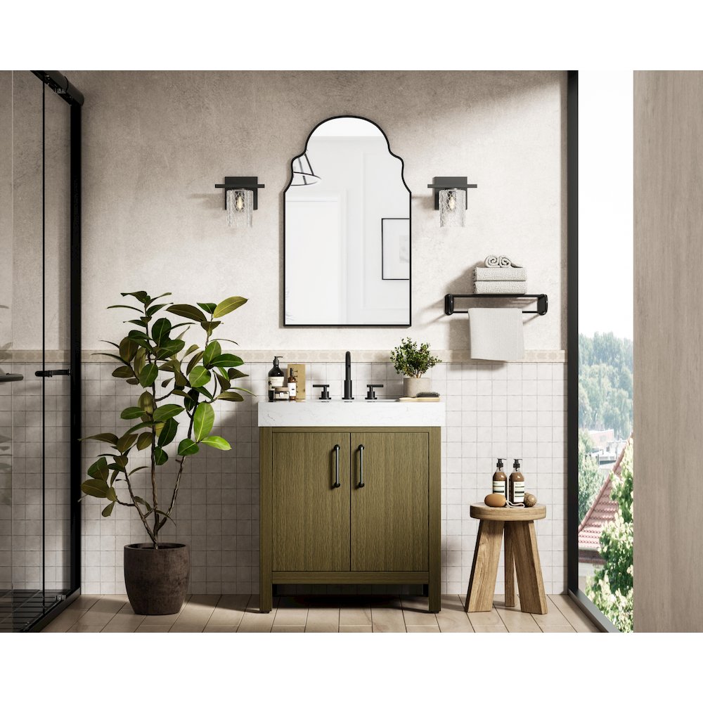 30 inch Single Bathroom Vanity In Chestnut Brown. Picture 4