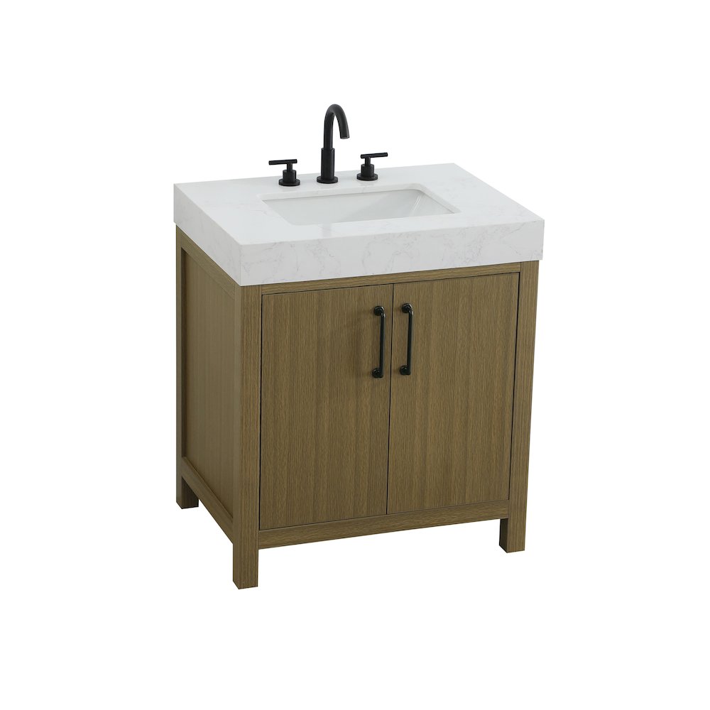 30 inch Single Bathroom Vanity In Chestnut Brown. Picture 6