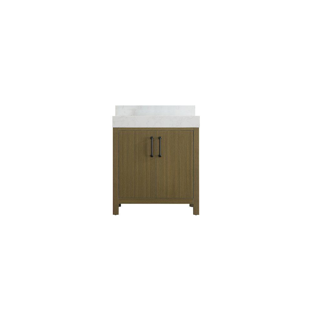 30 inch Single Bathroom Vanity In Chestnut Brown with backsplash. Picture 5