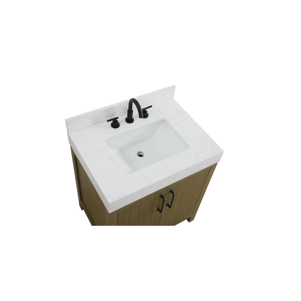 30 inch Single Bathroom Vanity In Chestnut Brown with backsplash. Picture 8