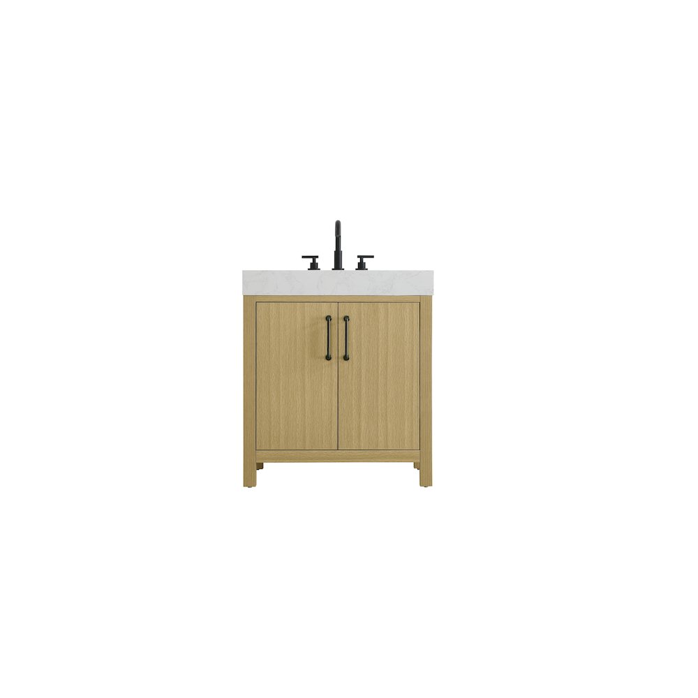 30 inch Single Bathroom Vanity In Honey Brown. Picture 1
