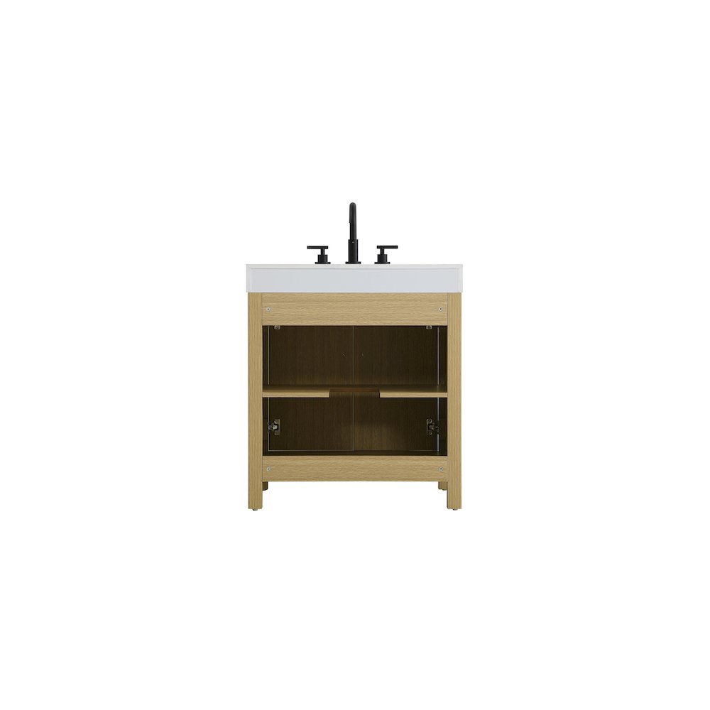 30 inch Single Bathroom Vanity In Honey Brown. Picture 12