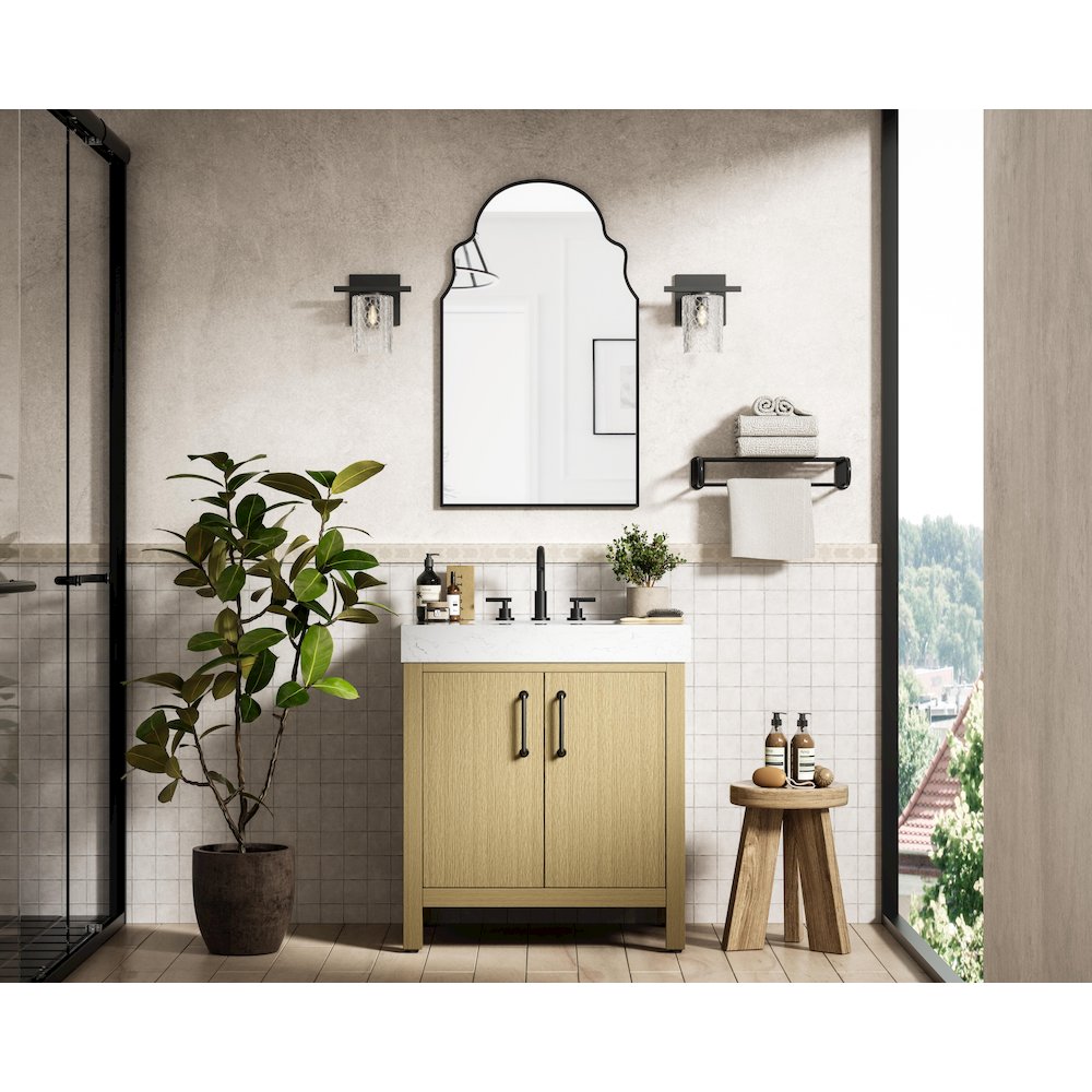 30 inch Single Bathroom Vanity In Honey Brown. Picture 4