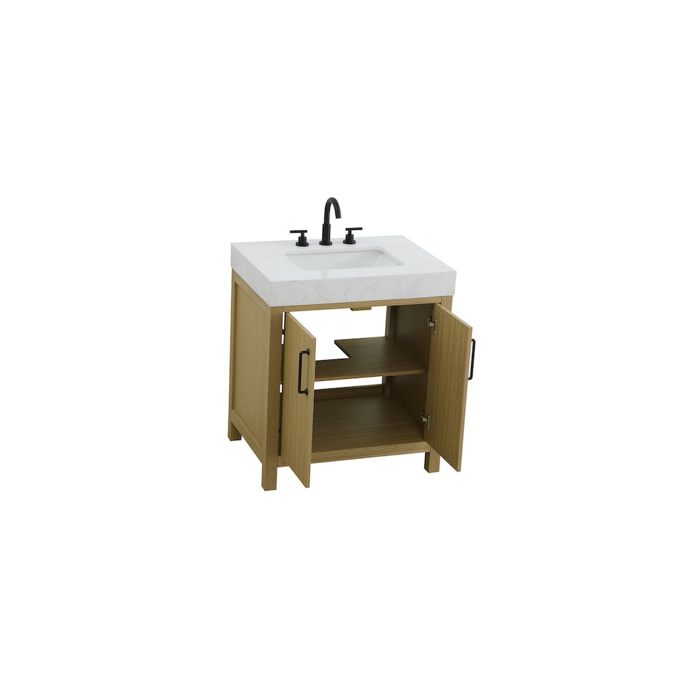 30 inch Single Bathroom Vanity In Honey Brown. Picture 7