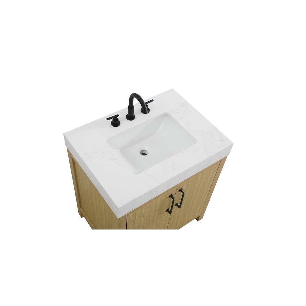 30 inch Single Bathroom Vanity In Honey Brown. Picture 8