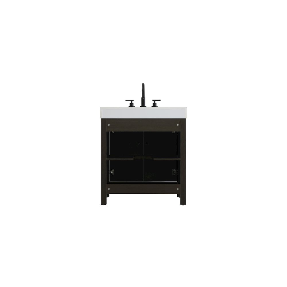 30 inch Single Bathroom Vanity In Mocha Brown. Picture 12
