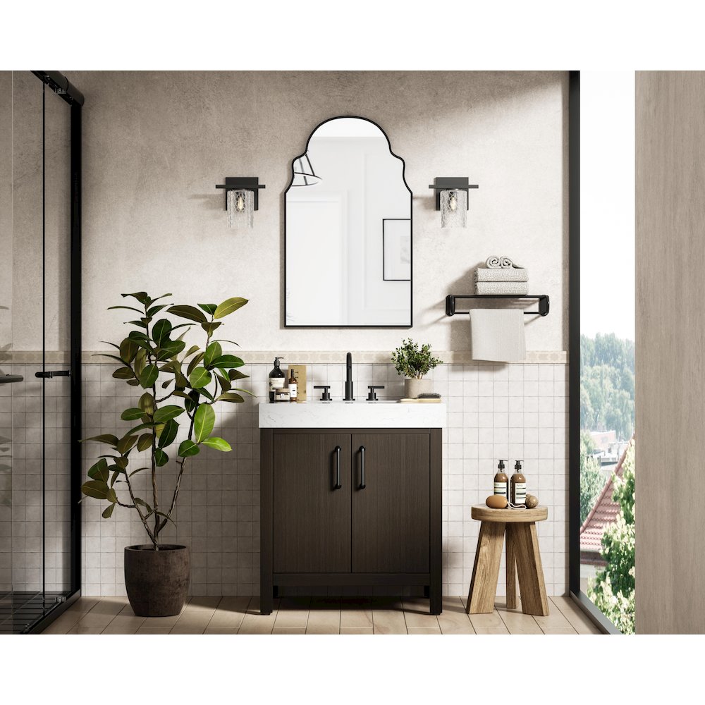 30 inch Single Bathroom Vanity In Mocha Brown. Picture 4