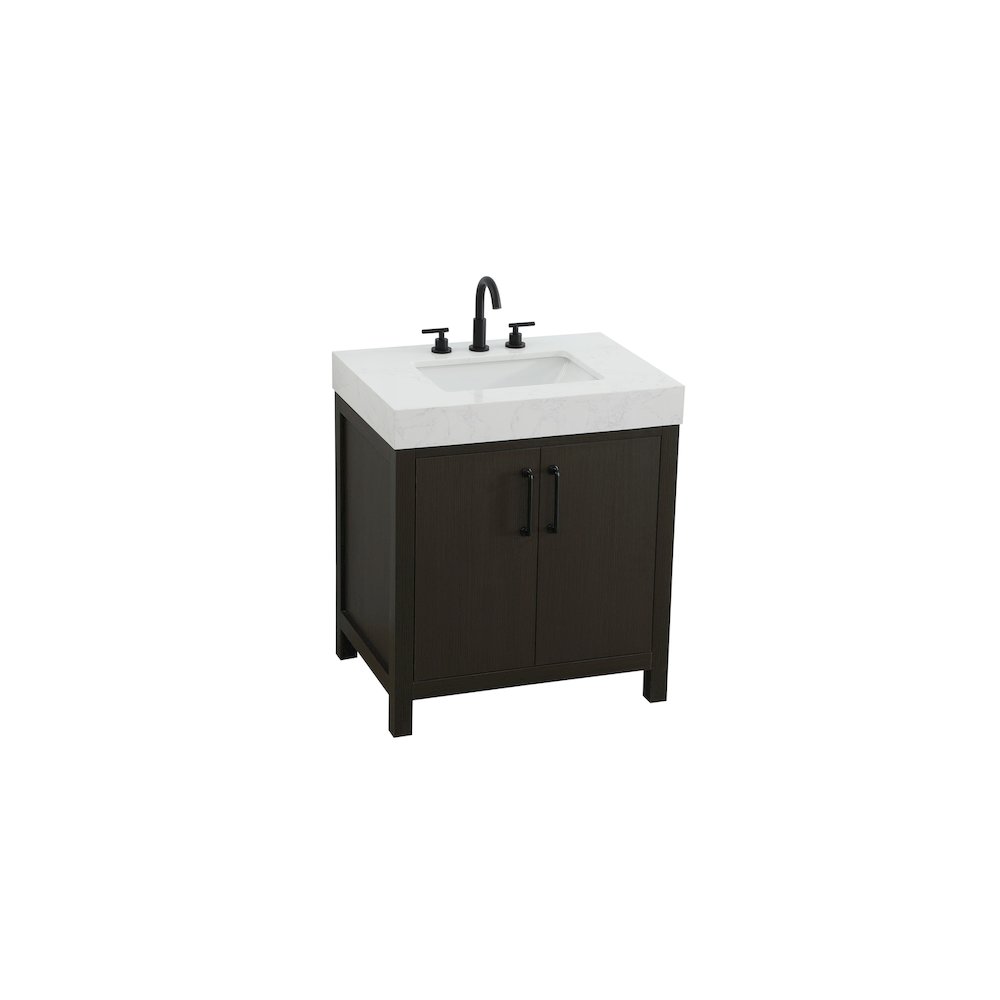 30 inch Single Bathroom Vanity In Mocha Brown. Picture 6