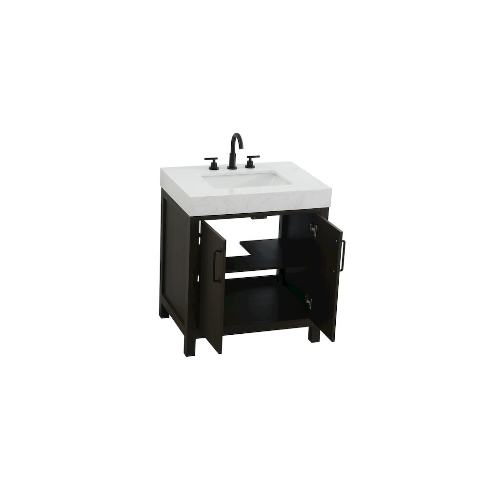30 inch Single Bathroom Vanity In Mocha Brown. Picture 7