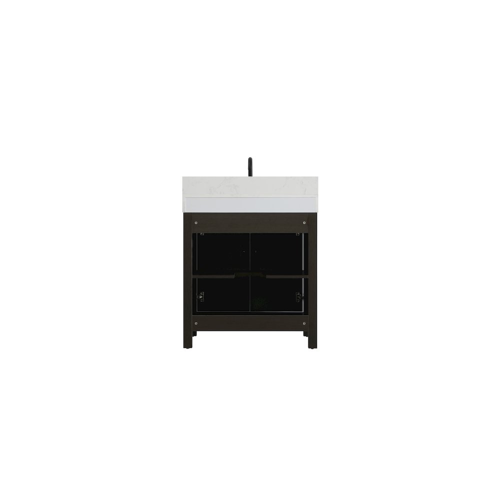 30 inch Single Bathroom Vanity In Mocha Brown with backsplash. Picture 12