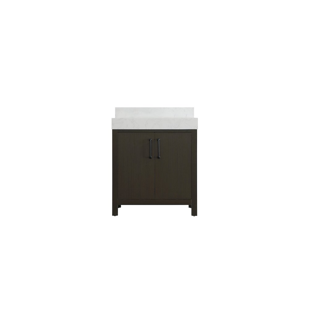 30 inch Single Bathroom Vanity In Mocha Brown with backsplash. Picture 5