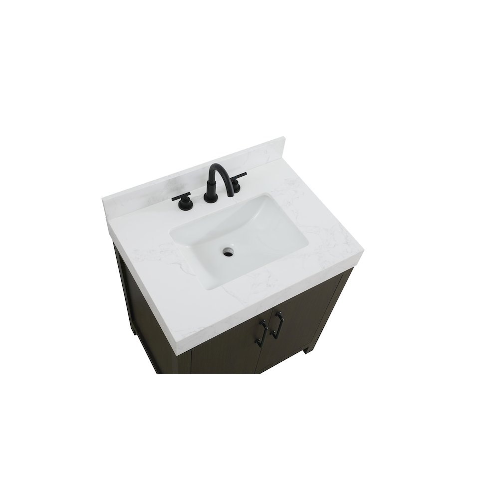 30 inch Single Bathroom Vanity In Mocha Brown with backsplash. Picture 8