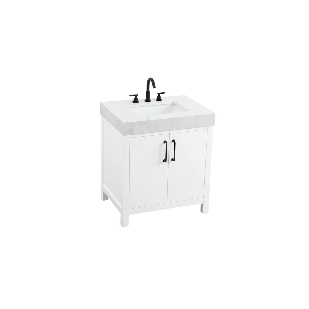 30 inch Single Bathroom Vanity In White. Picture 6
