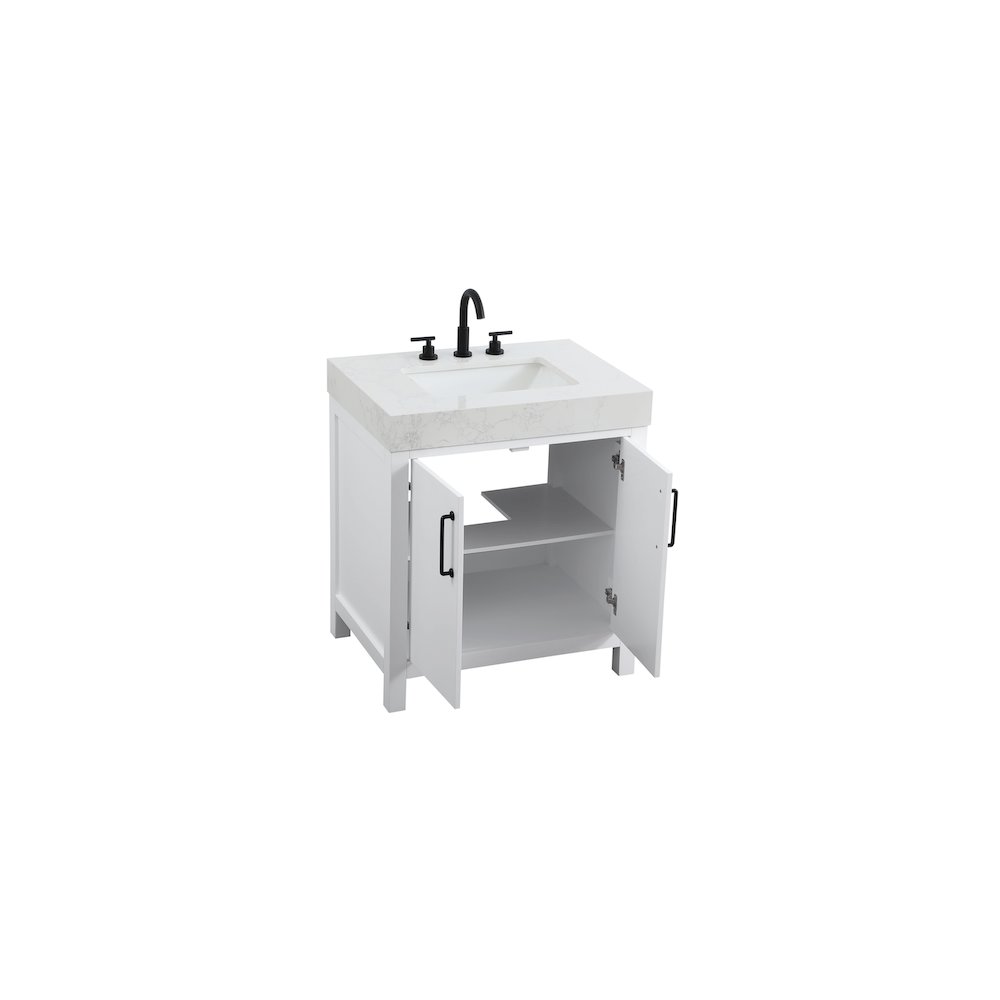 30 inch Single Bathroom Vanity In White. Picture 7