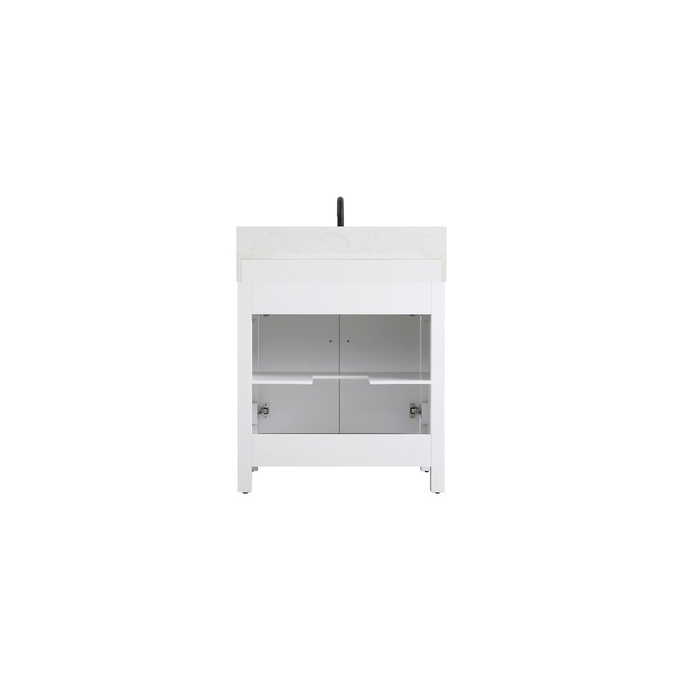 30 inch Single Bathroom Vanity In White with backsplash. Picture 12
