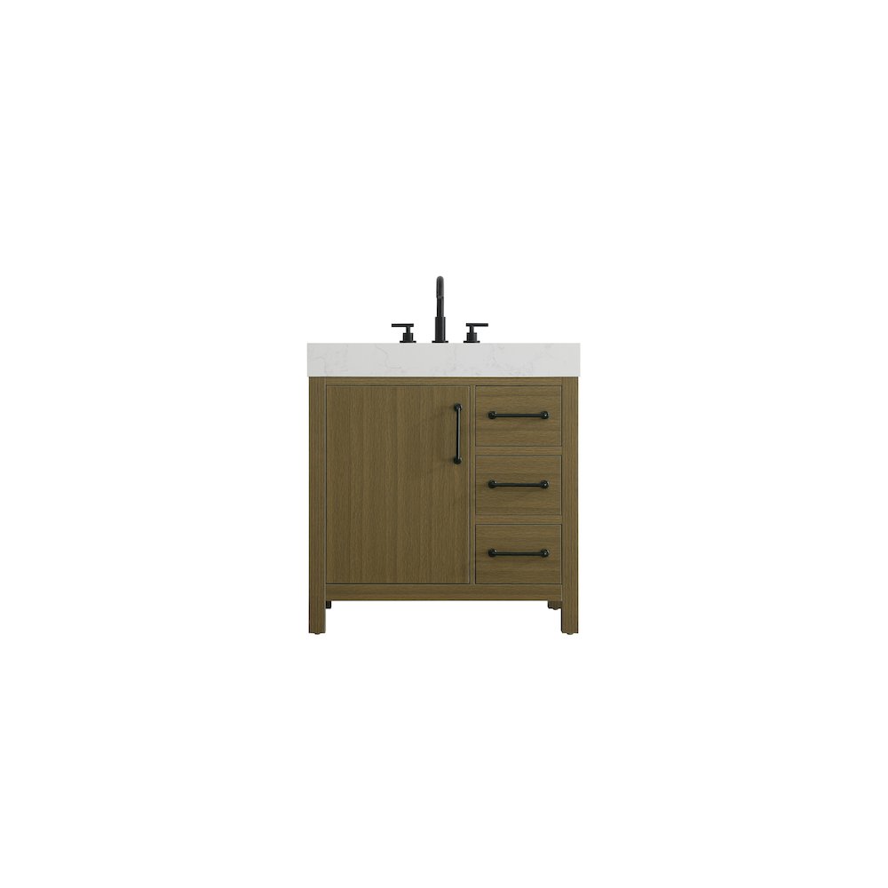32 inch Single Bathroom Vanity In Chestnut Brown. Picture 1