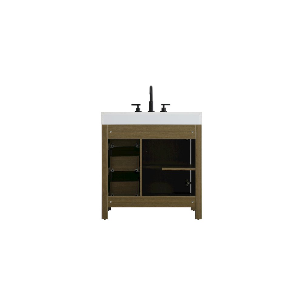 32 inch Single Bathroom Vanity In Chestnut Brown. Picture 12