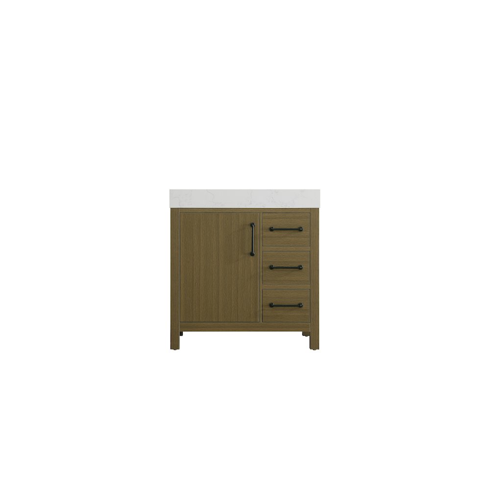 32 inch Single Bathroom Vanity In Chestnut Brown. Picture 5