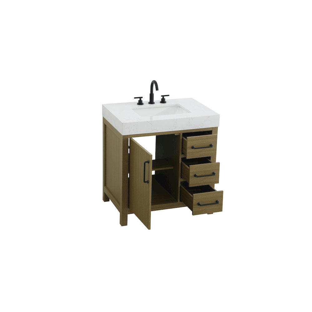32 inch Single Bathroom Vanity In Chestnut Brown. Picture 7