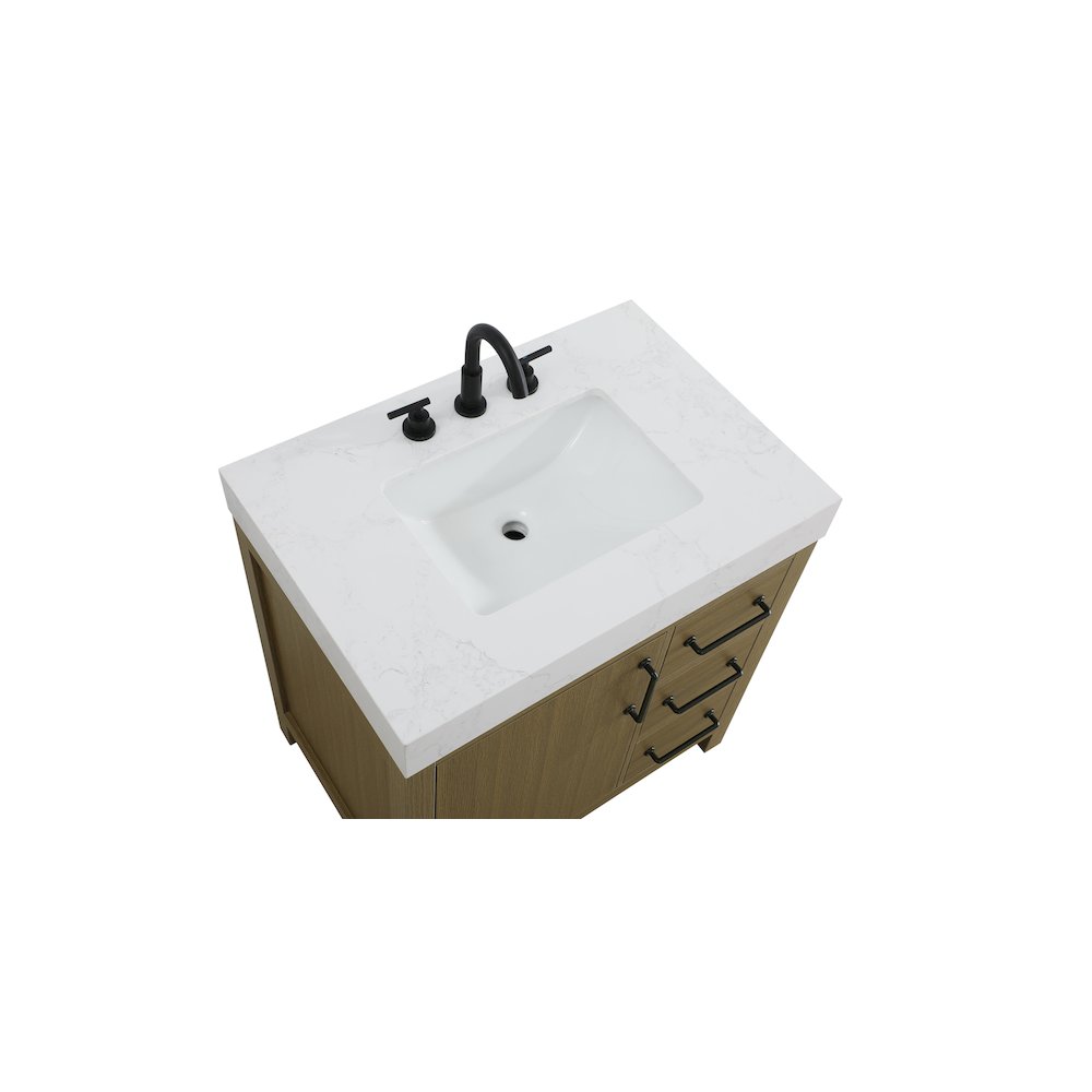 32 inch Single Bathroom Vanity In Chestnut Brown. Picture 8