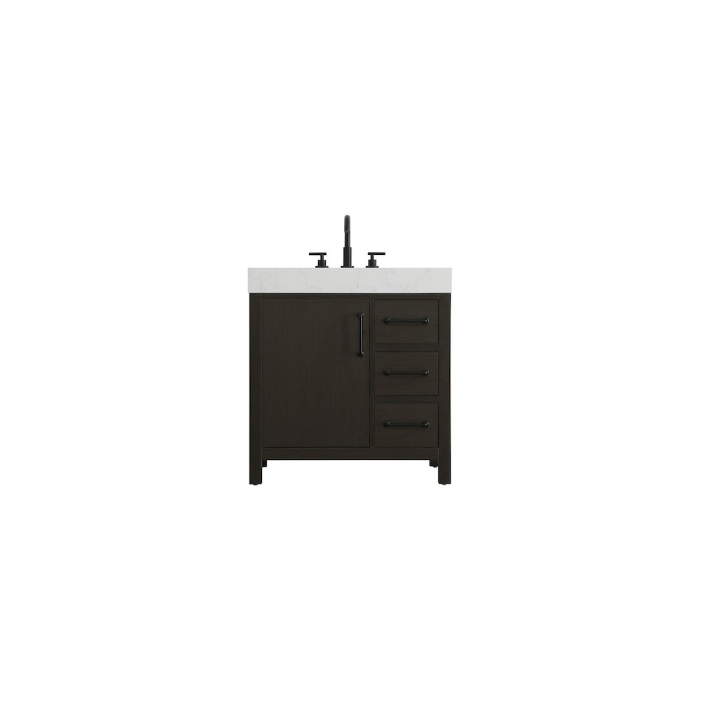 32 inch Single Bathroom Vanity In Mocha Brown. Picture 1
