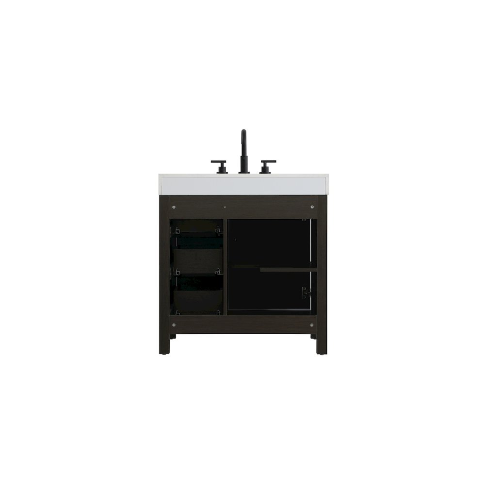 32 inch Single Bathroom Vanity In Mocha Brown. Picture 12