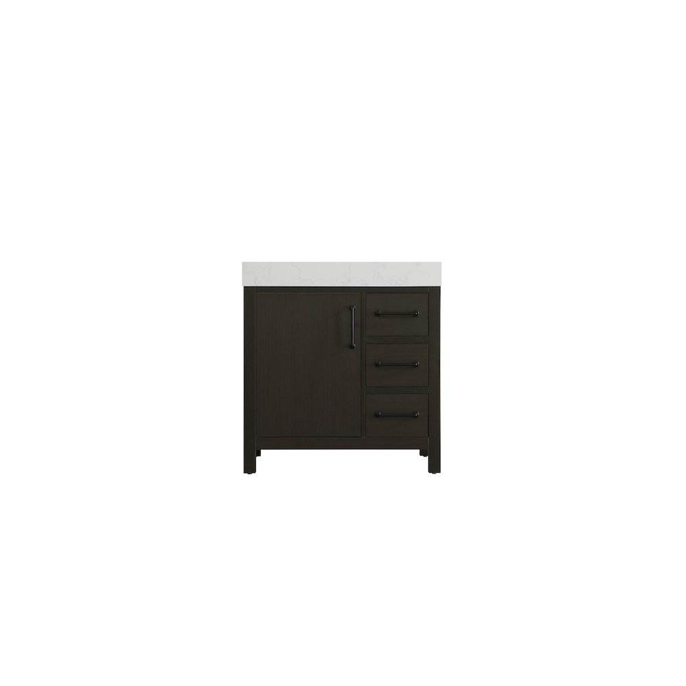 32 inch Single Bathroom Vanity In Mocha Brown. Picture 5