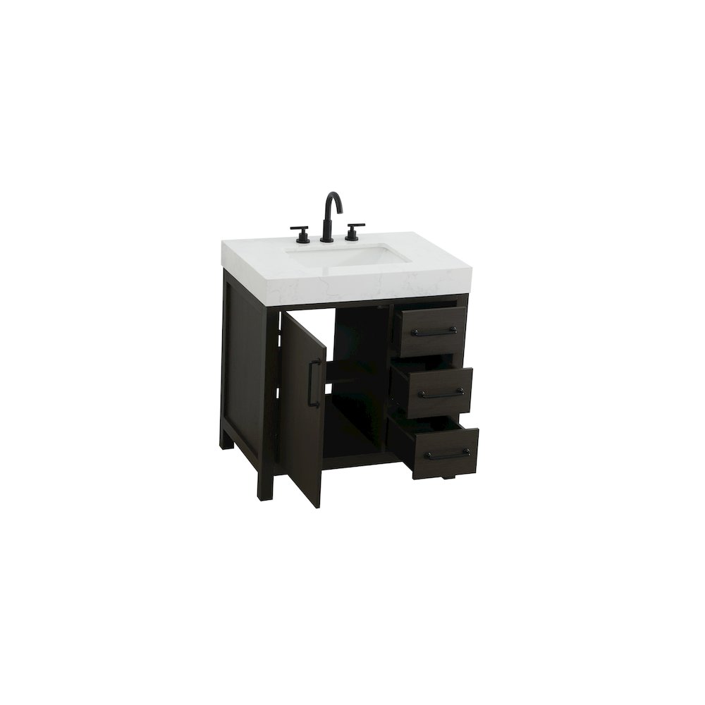 32 inch Single Bathroom Vanity In Mocha Brown. Picture 7