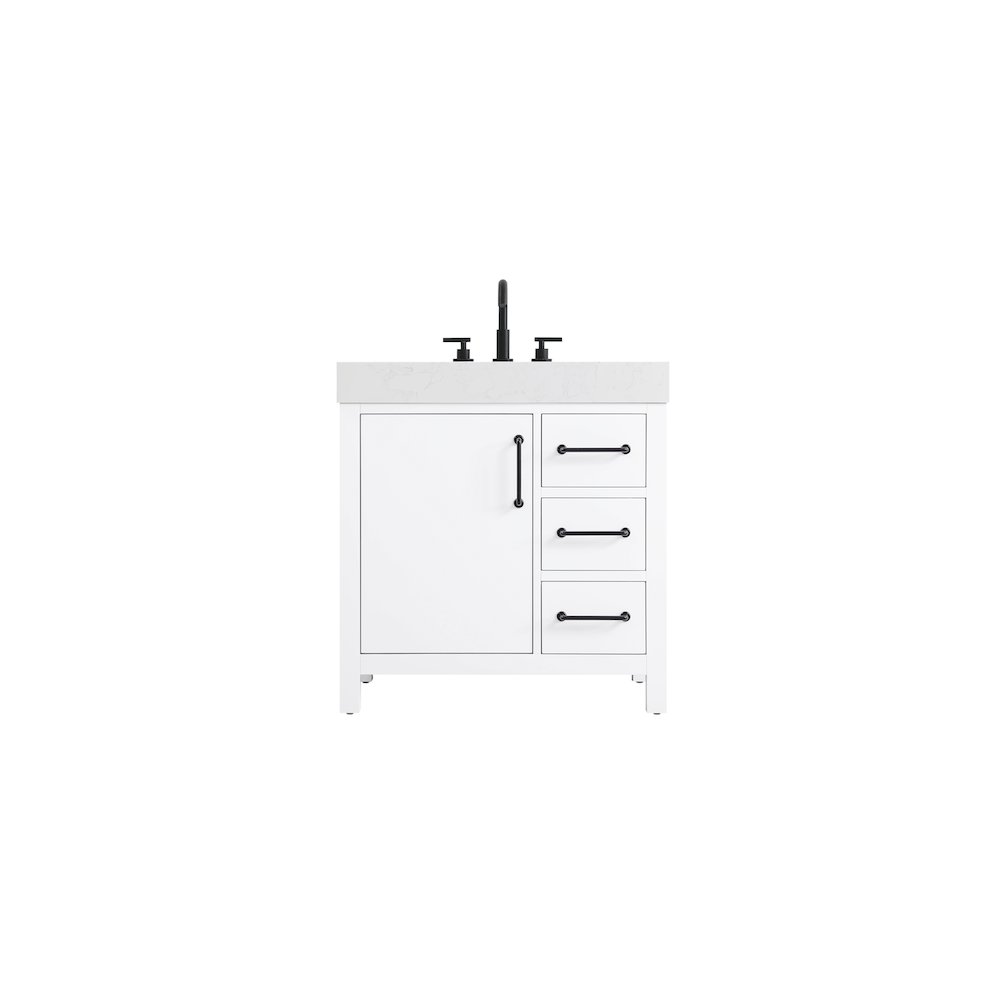 32 inch Single Bathroom Vanity In White. Picture 1