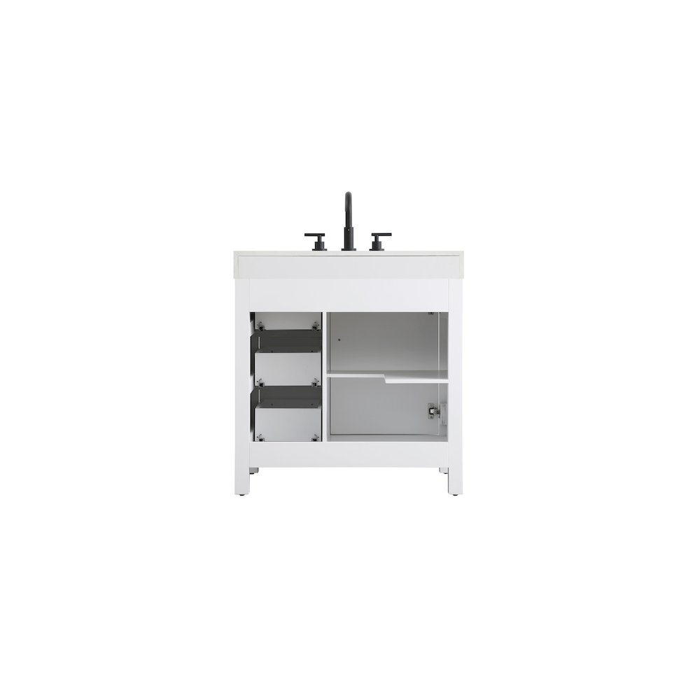 32 inch Single Bathroom Vanity In White. Picture 12