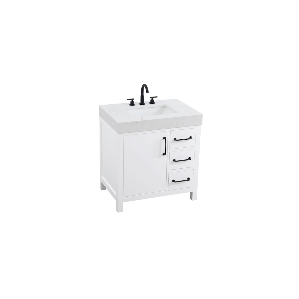 32 inch Single Bathroom Vanity In White. Picture 6