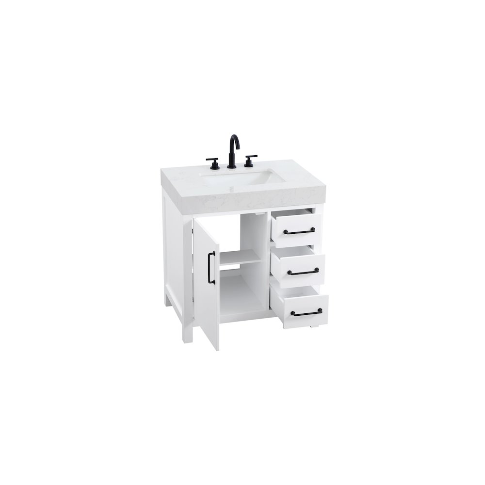 32 inch Single Bathroom Vanity In White. Picture 7