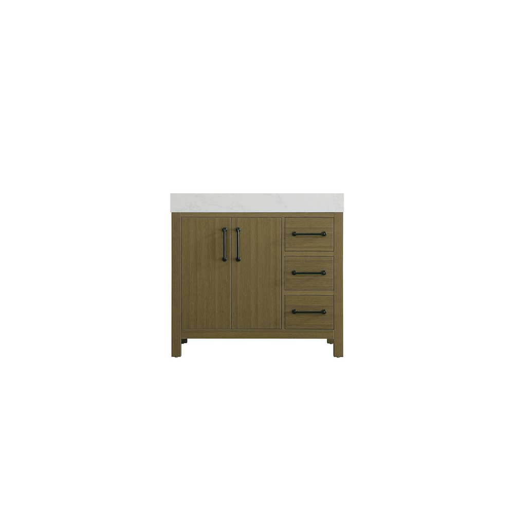 36 inch Single Bathroom Vanity In Chestnut Brown. Picture 5