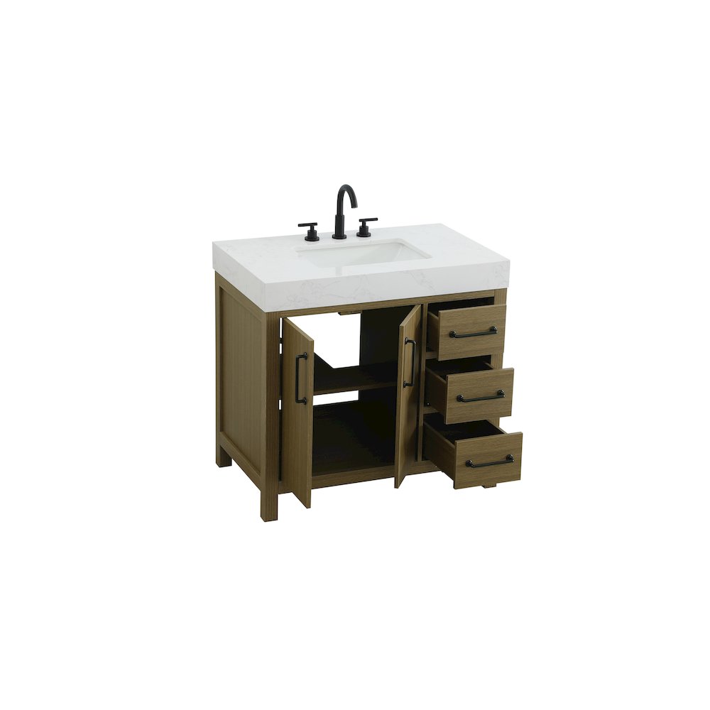 36 inch Single Bathroom Vanity In Chestnut Brown. Picture 7