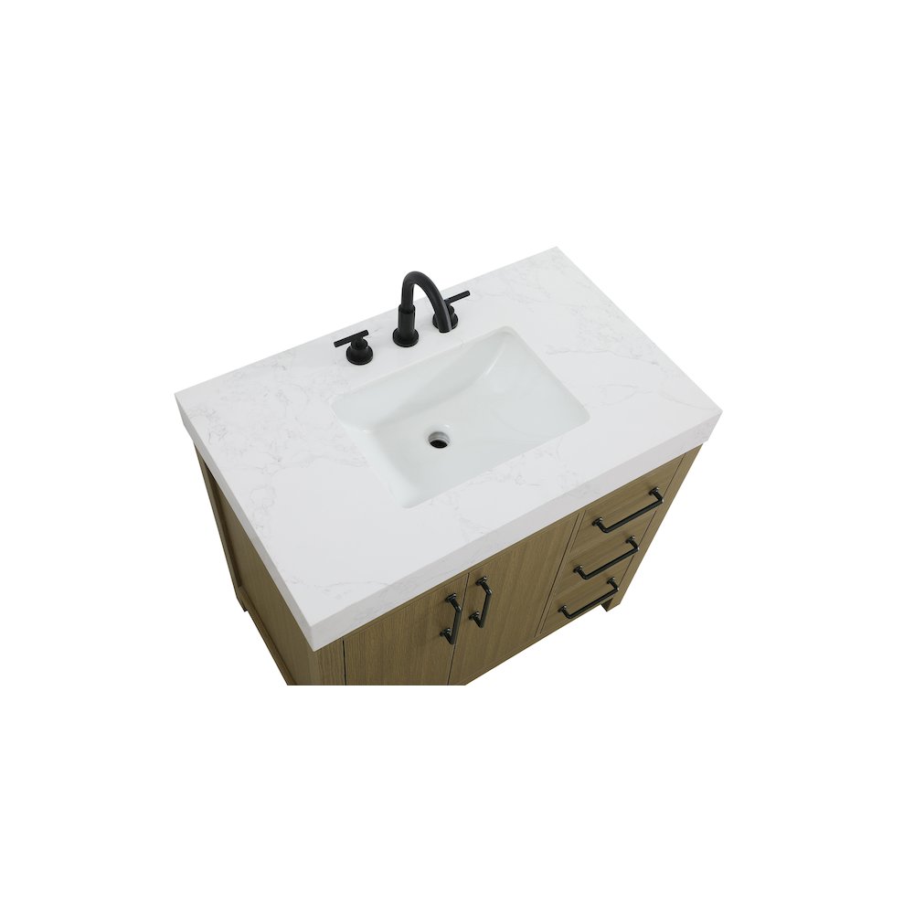 36 inch Single Bathroom Vanity In Chestnut Brown. Picture 8