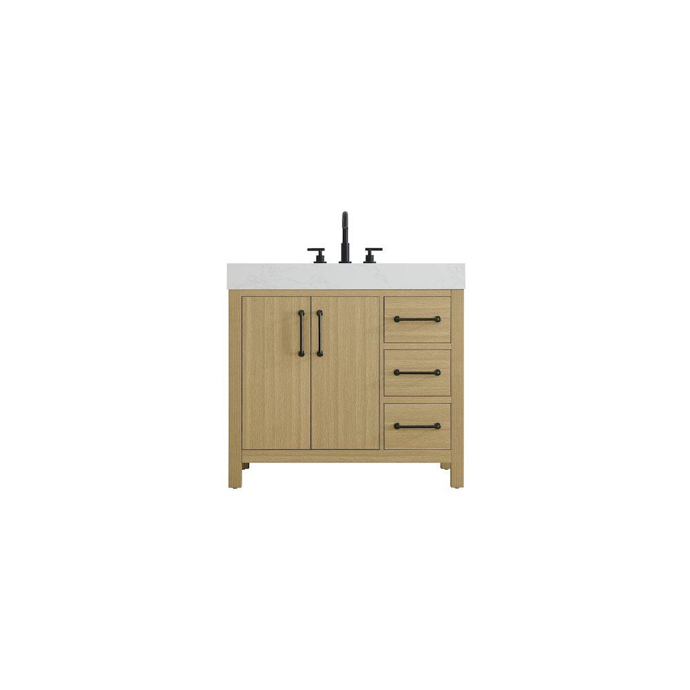 36 inch Single Bathroom Vanity In Honey Brown. Picture 1