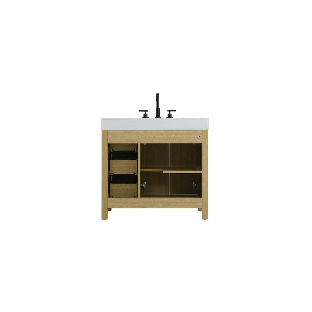 36 inch Single Bathroom Vanity In Honey Brown. Picture 12