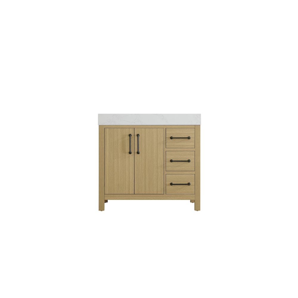 36 inch Single Bathroom Vanity In Honey Brown. Picture 5