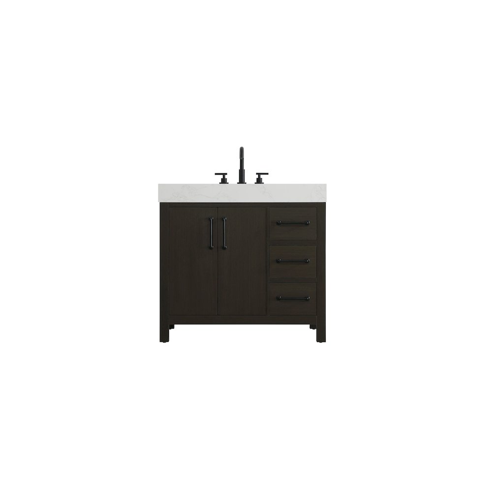 36 inch Single Bathroom Vanity In Mocha Brown. Picture 1