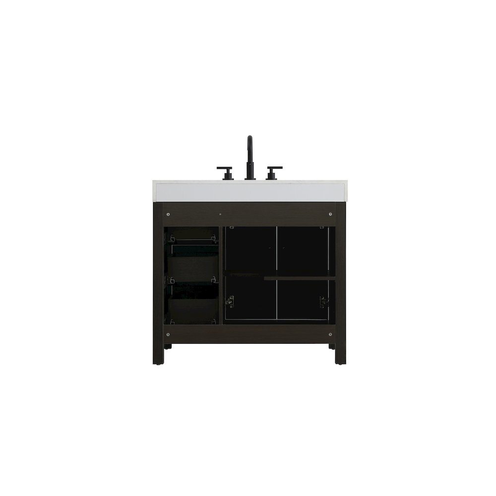 36 inch Single Bathroom Vanity In Mocha Brown. Picture 12