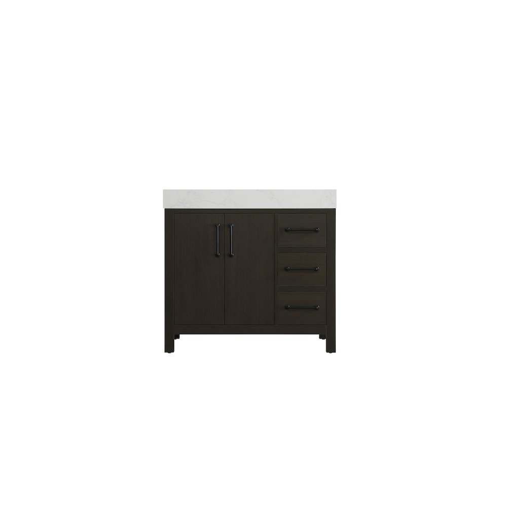36 inch Single Bathroom Vanity In Mocha Brown. Picture 5