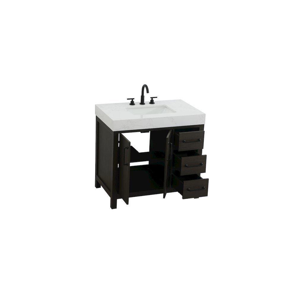 36 inch Single Bathroom Vanity In Mocha Brown. Picture 7