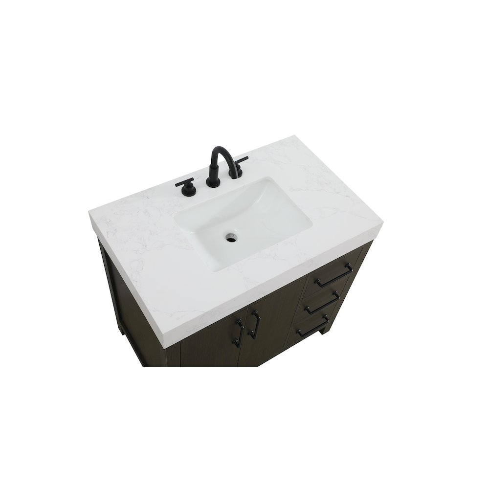 36 inch Single Bathroom Vanity In Mocha Brown. Picture 8