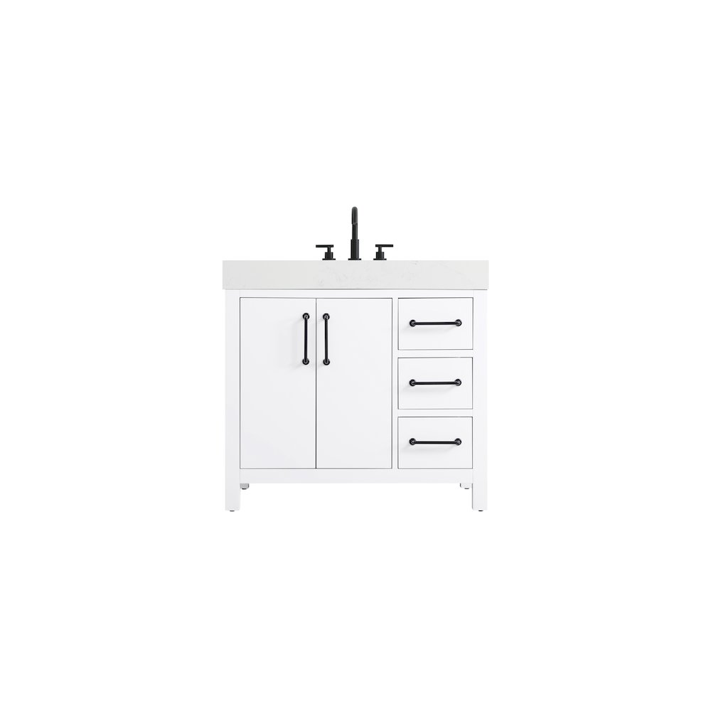 36 inch Single Bathroom Vanity In White. Picture 1