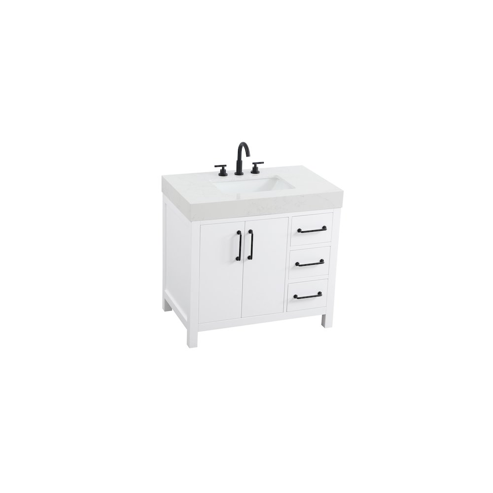 36 inch Single Bathroom Vanity In White. Picture 6