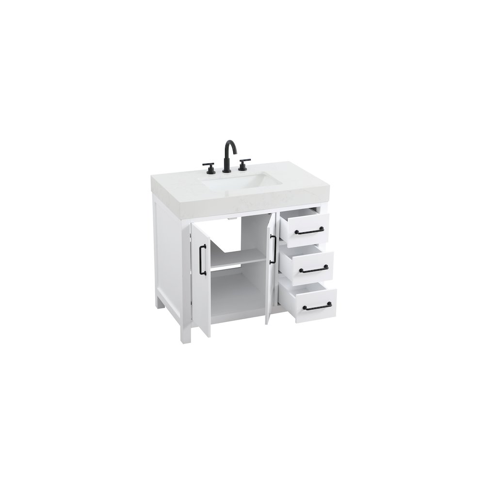 36 inch Single Bathroom Vanity In White. Picture 7