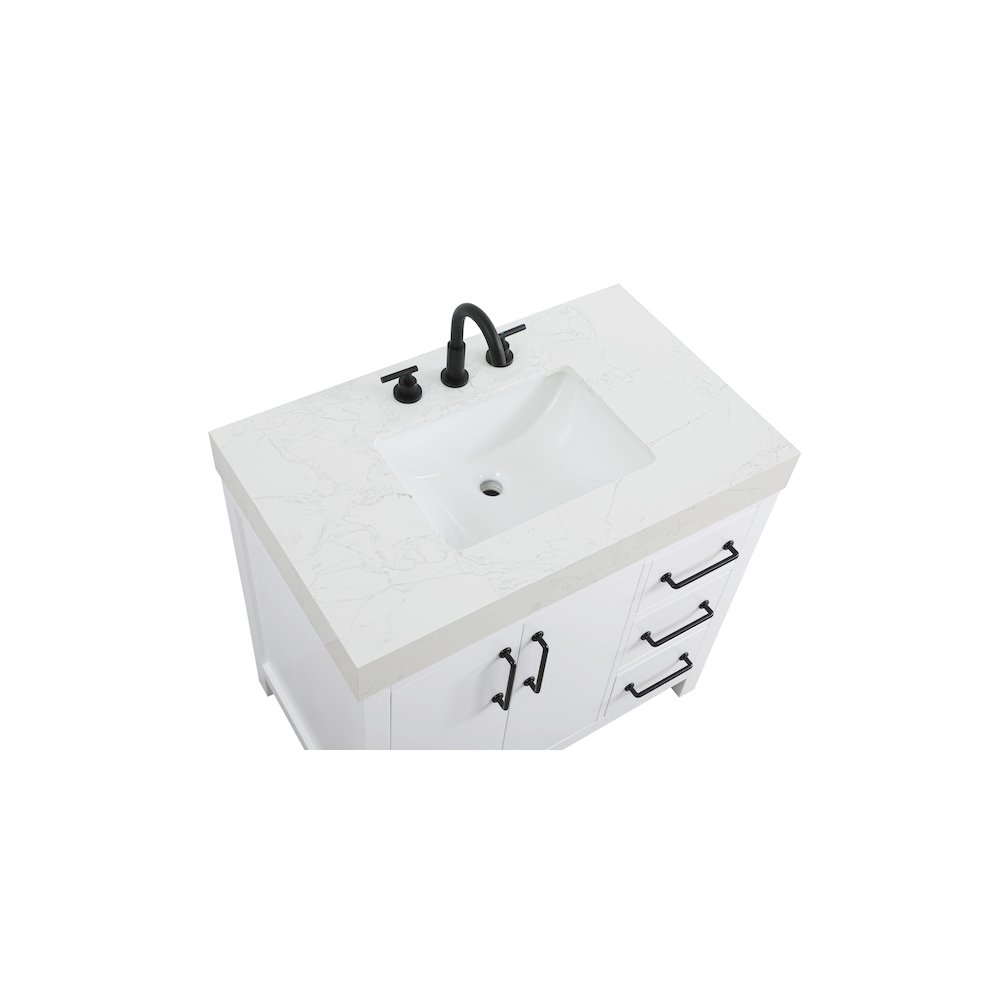 36 inch Single Bathroom Vanity In White. Picture 8
