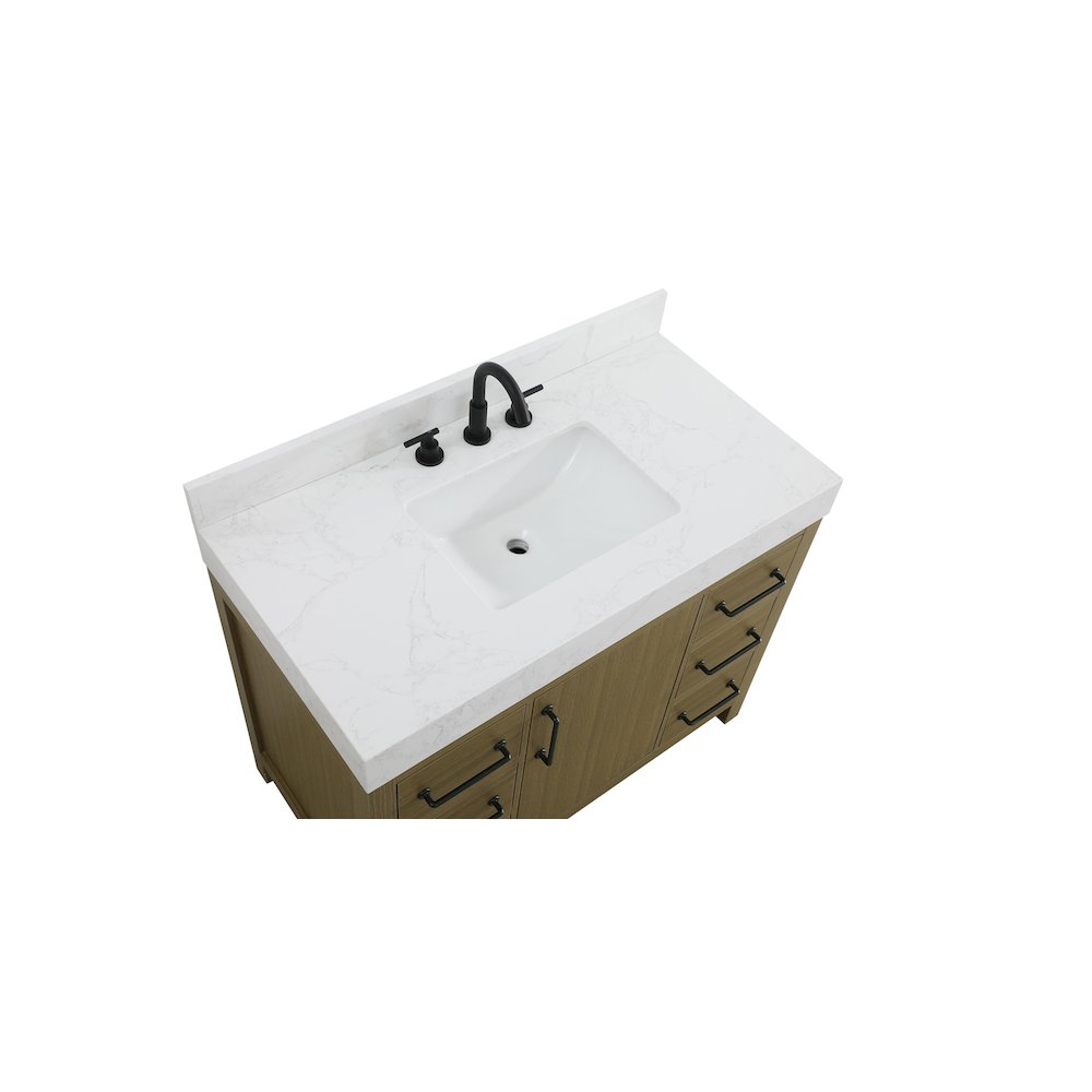 42 inch Single Bathroom Vanity In Chestnut Brown with backsplash. Picture 8