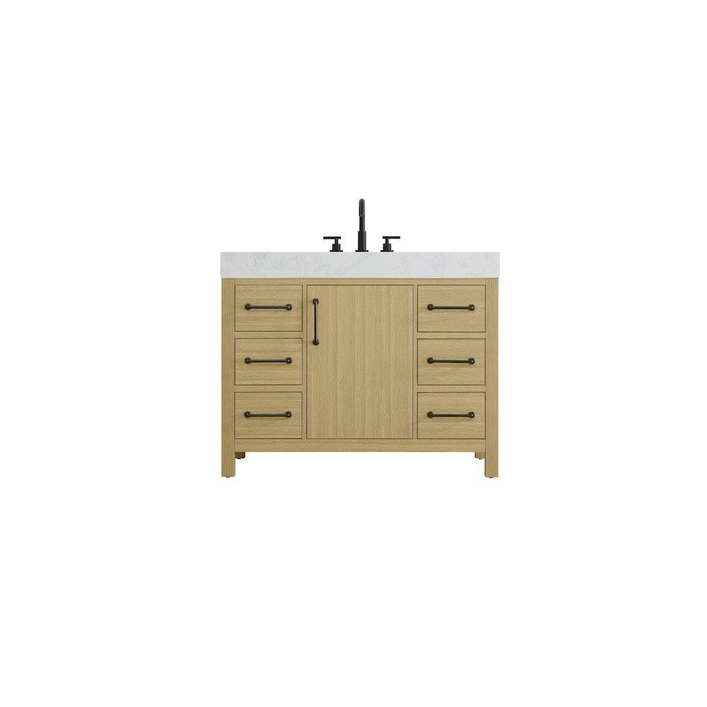 42 inch Single Bathroom Vanity In Honey Brown. Picture 1